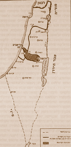 תמונה מפת חלוקת הארץ לפי תוכנית פיל, יולי 1937